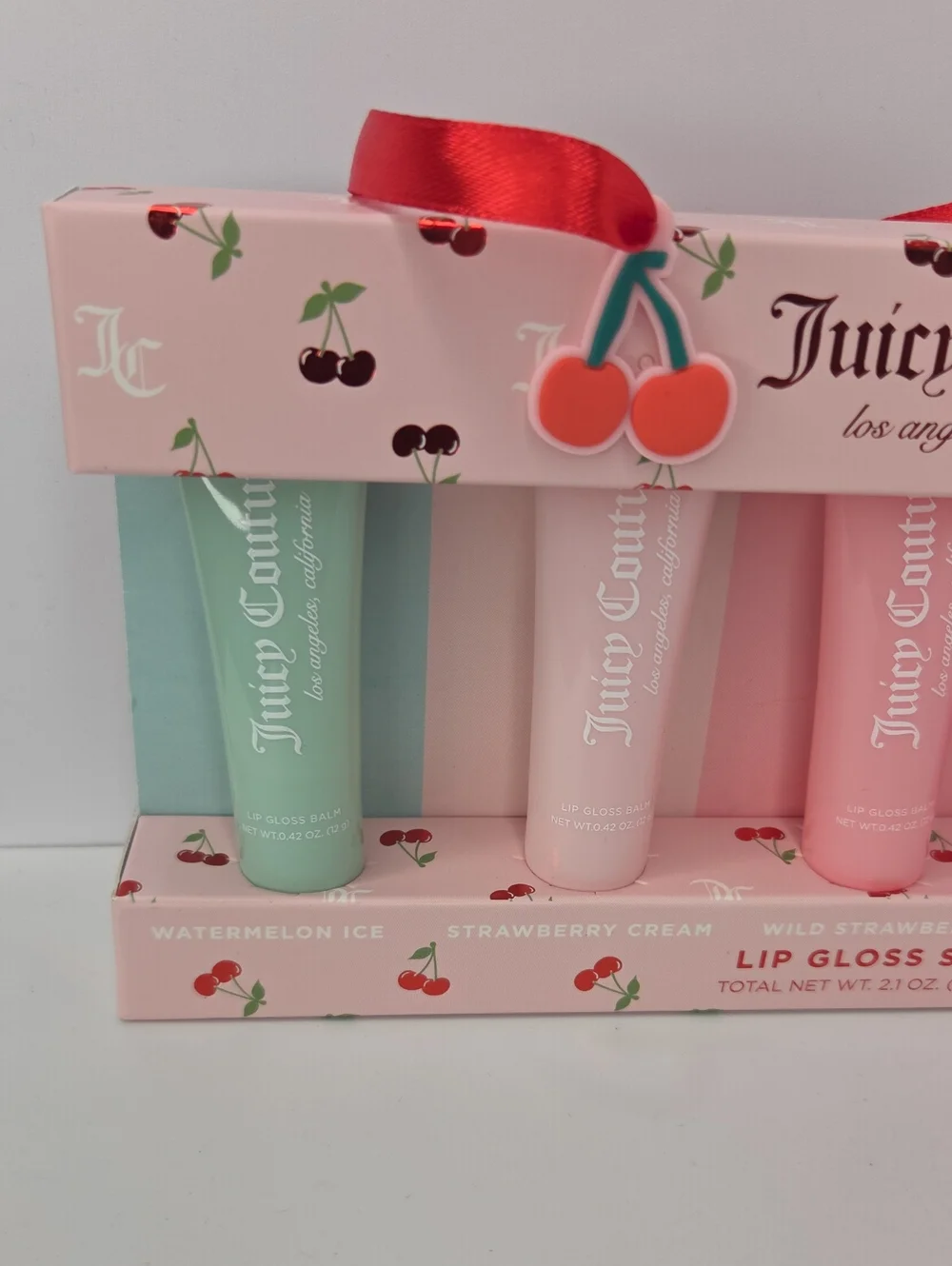 💕▪️Juicy Couture▪️ Cherry Lip Gloss Set - Pastel Pink, Coral, Mint, Pink Shades